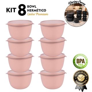 Kit 8 Potes 500ml Redondo Multiuso de Plástico Reforçado com Vedação Segura e Durabilidade BPA FREE em Oferta na Shopee