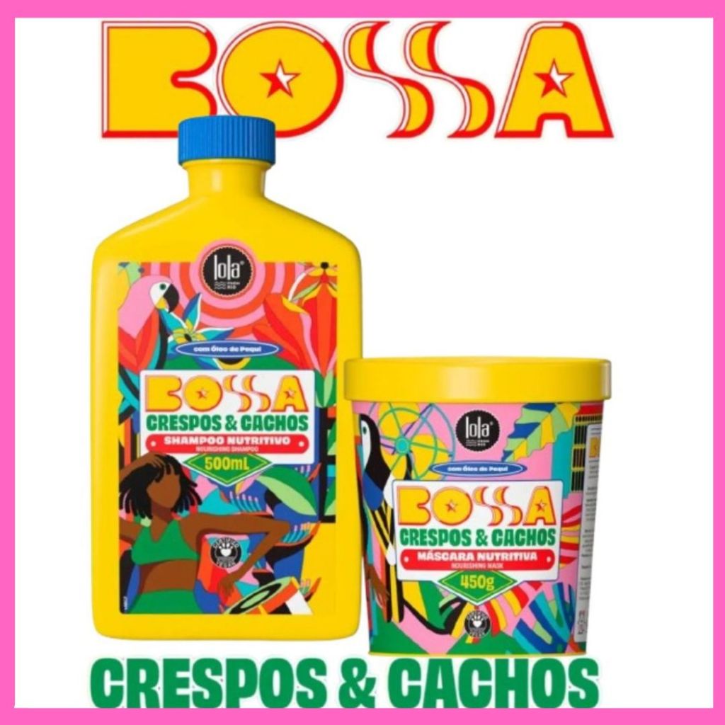 Linha Bossa Crespo & Cachos Lola Cosmetics - Shampoo 500ml + Máscara 450g