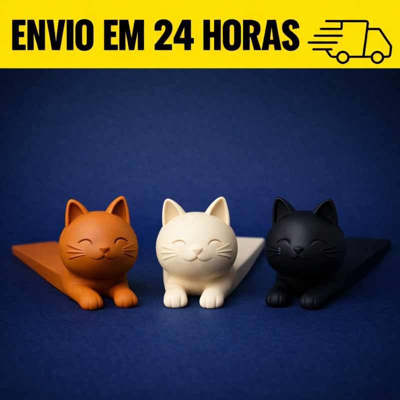 Trava de porta em formato de gato 2 unidades várias cores disponíveis em Oferta na Shopee