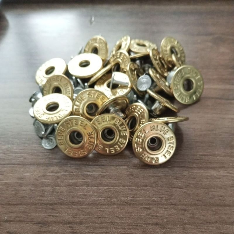 botão calça jeans dourado furado 20 mm lindissimos