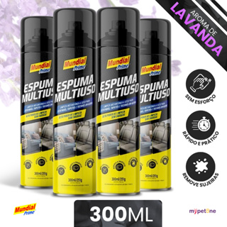 Kit 4 Espuma Multiuso Lavanda Limpa Estofado e Tecidos a Seco - Mundial Prime em Oferta na Shopee