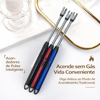 Imagem Kit Isqueiro Elétrico Recarregável USB Para Fogão Churrasqueira Velas Acendedor Eletrica