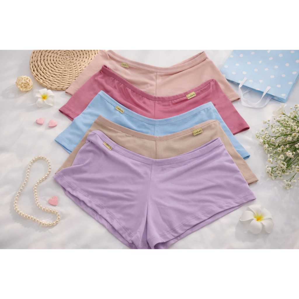 KIT COM 05 SHORTINHO FEMININO,CUECA FEMENINA SEM APERTA LINGERIE DIA A DIA CONFORTO PARA DORMI KIT COM 05 PEÇAS