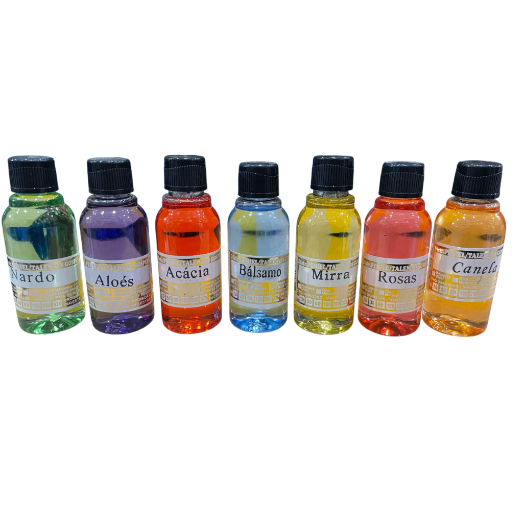 KIT DE 7 ÓLEO DE UNÇÃO 60ML EM FRASCO DE PLASTICO