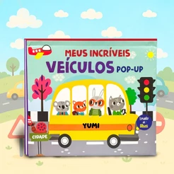 Livro Fofinho Infantil Do Bebê Meus Incríveis Veículos Pop-up 3d - Levante As Abas Primeiras Palavras