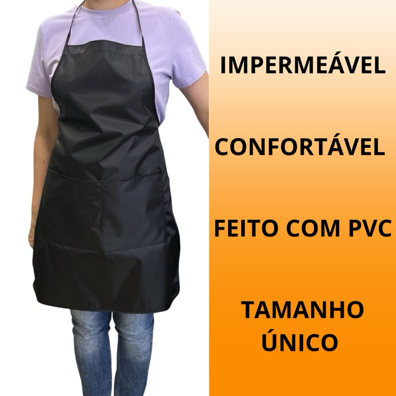 Avental PVC Impermeável Profissional Unissex para Cozinha Açougue Peixaria e Pastelaria
