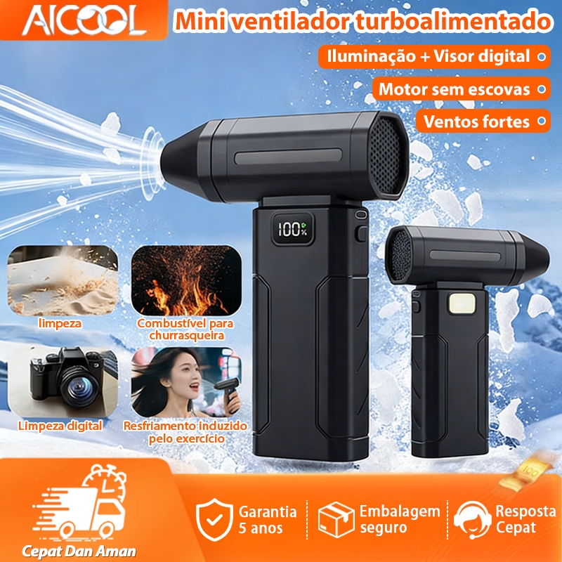 AICOOL X8 Ventilador Soprador De Ar Turbo 200W 100000 RPM 6 Velocidades Ventilador Potente Luz LED para Exterior em Oferta na Shopee