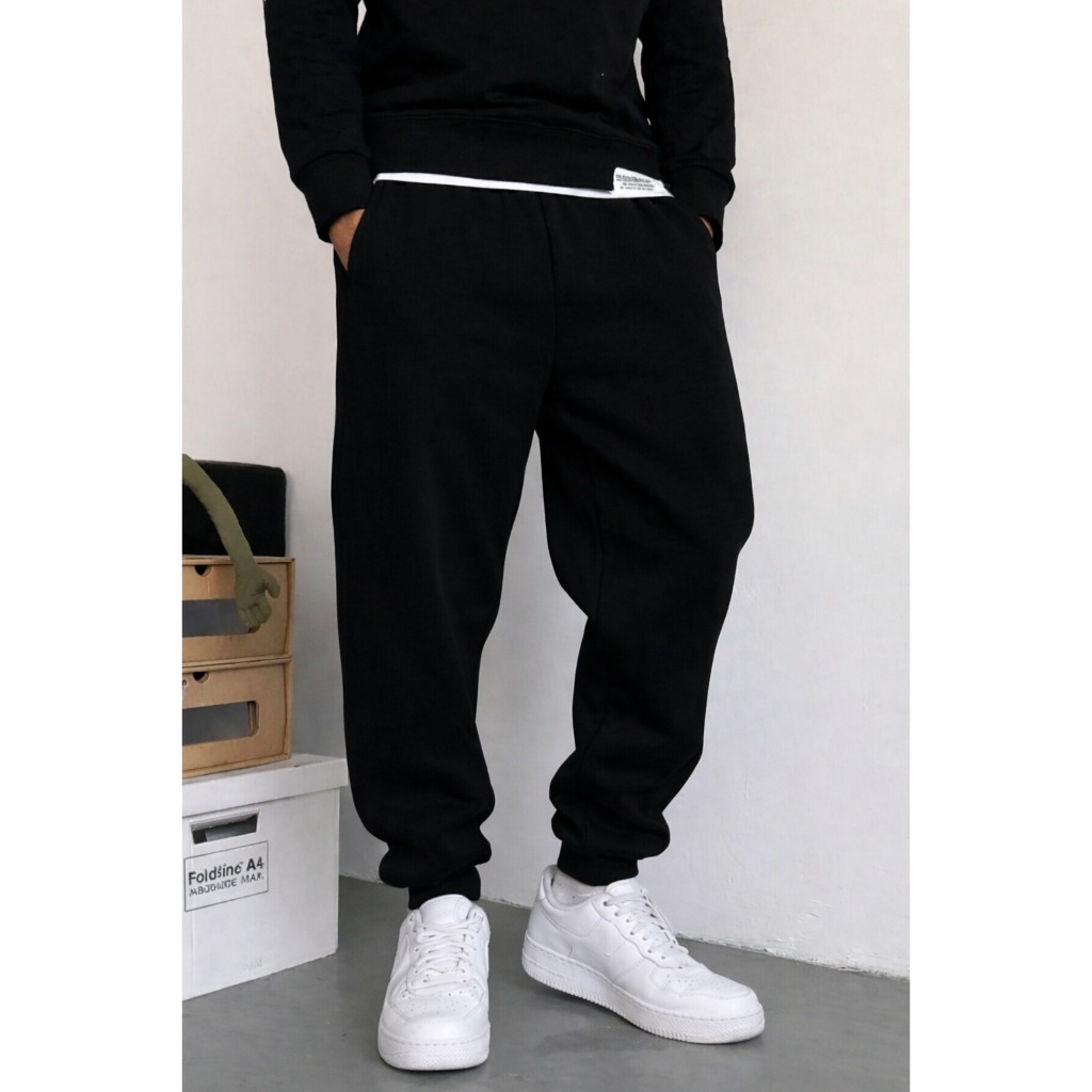 POLAR BEAR Calça De Moletom Unissex Casual Inverno SEM Estampa