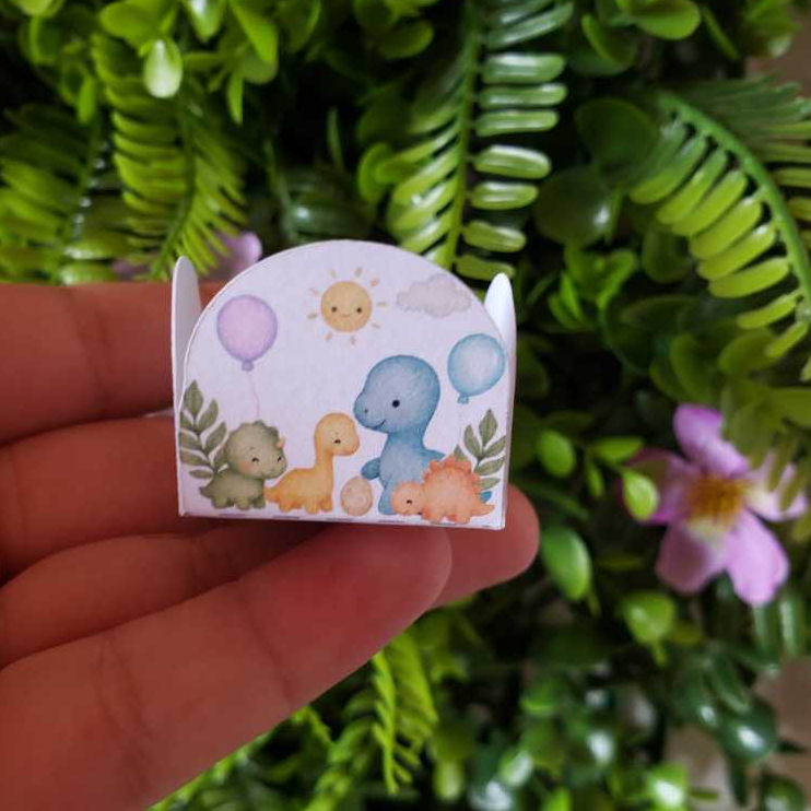Forminha para Doce e Brigadeiro - Personalizada do Baby Dino - Dinossauro 4 Pétalas - forminhas Para Aniversario