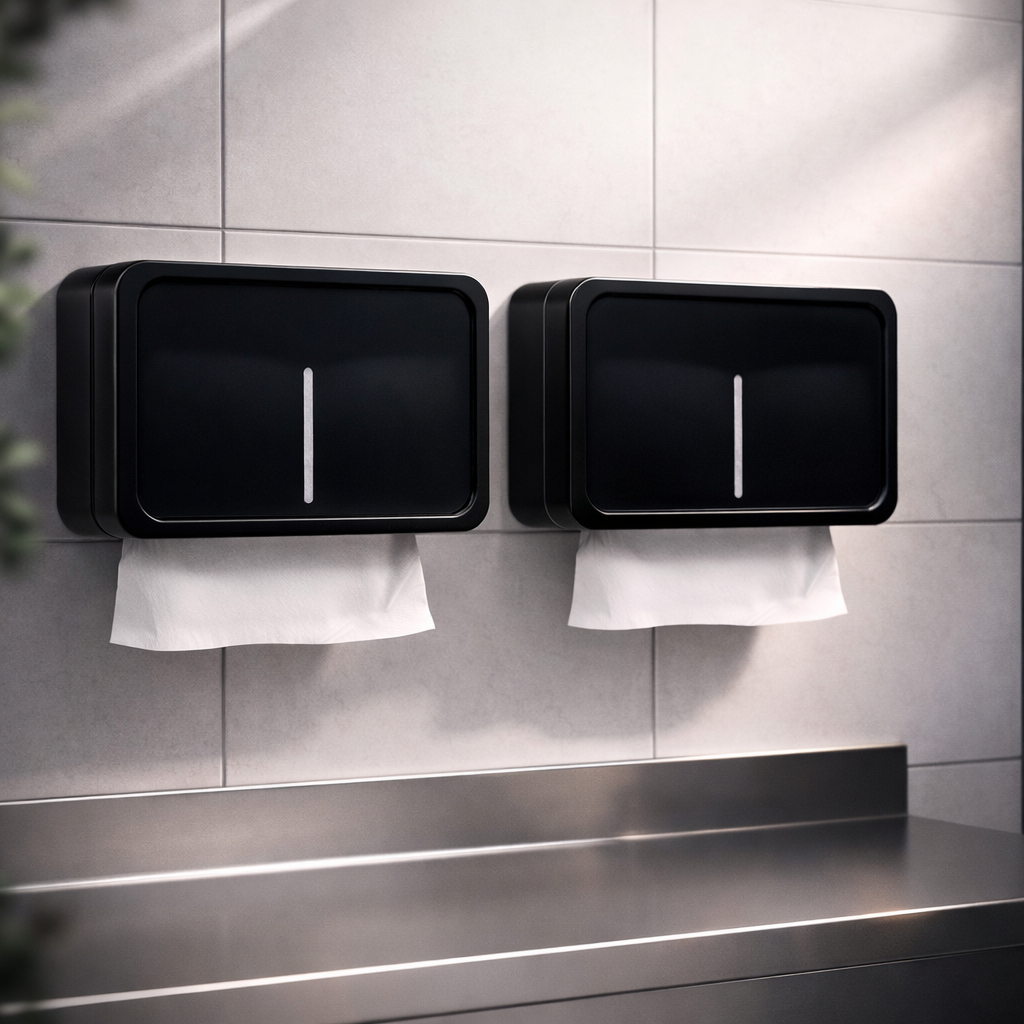 KIT 2 PORTA PAPEL TOALHA PAPELEIRO DISPENSER PRETO COMPACTO PARA CASA ESCRITÓRIO CLÍNICA