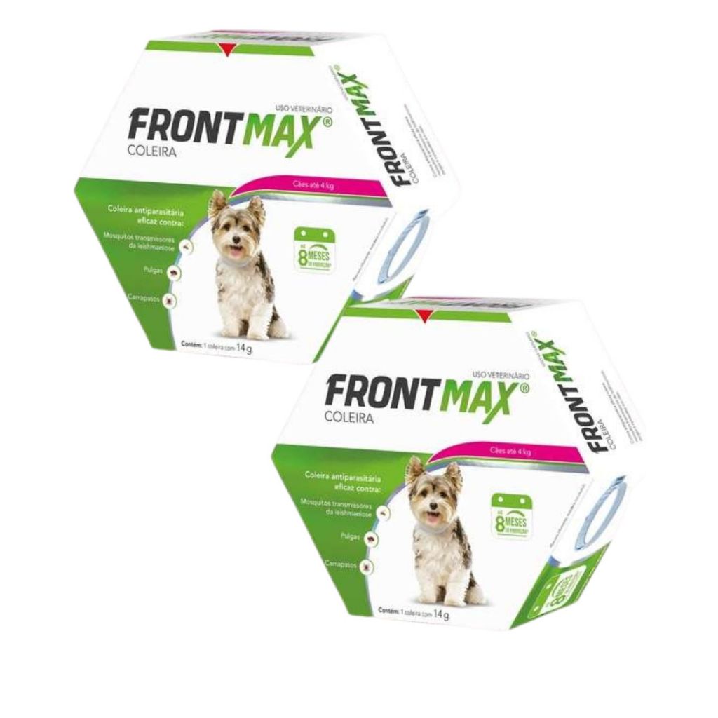 Kit 2x Coleira Antiparasitária Frontmax para Cães até 4kg