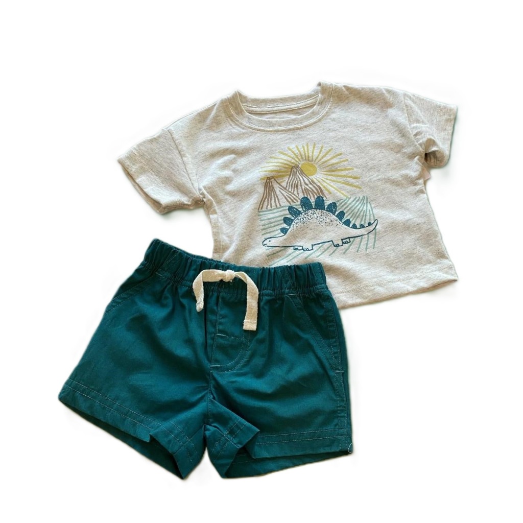 Carter's Conjunto bebê 3 Anos 100% Algodão Camiseta em Malha e Shorts em Tricoline