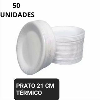 KIT PRATOS TÉRMICOS DE ISOPOR PARA REFEIÇÃO FESTA CHURRASCO ALMOÇO 21CM 50 100 200 UNIDADES em Oferta na Shopee