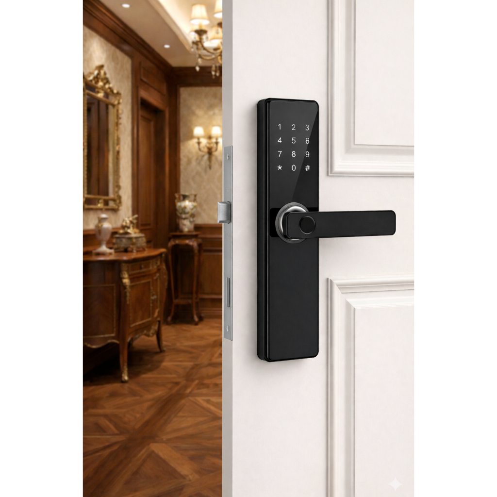 Fechadura 4 EM 1 Eletrônica Digital Com Biometria Bluetooth Chave Tag Senha Touch Qualidade