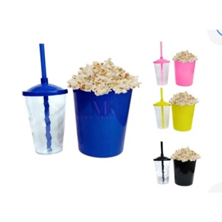10 KITS BALDE 1,5 LITRO + 10 COPO TWISTER TRANSPARENTE 400ML, TAMPA E CANUDO em Oferta na Shopee