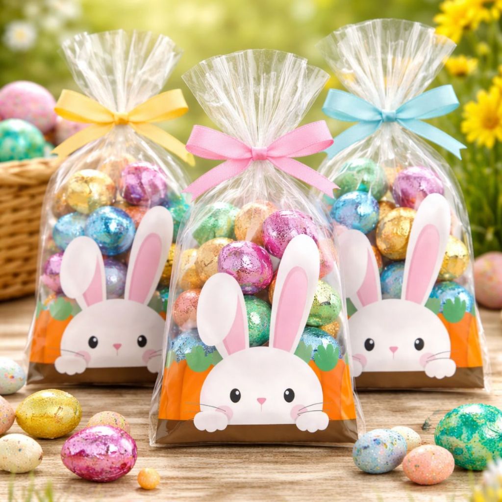 Saco Transparente Coelho Adoleta 11 X 19,5 - 50 unidades - Cromus Páscoa em Oferta na Shopee
