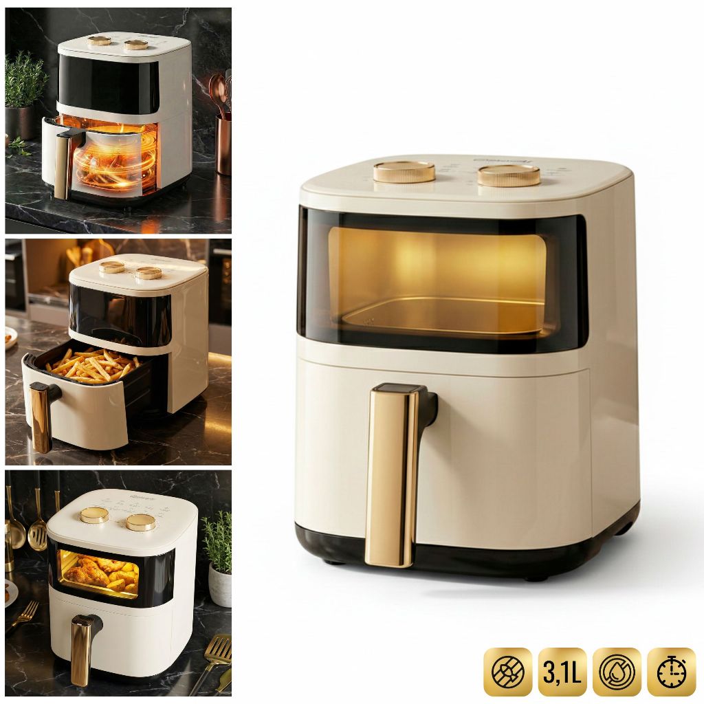 Fritadeira Sem Óleo Air Fryer Elétrica Digital Antiaderente