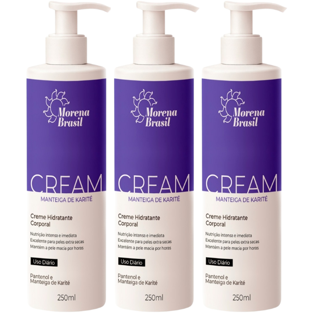 Kit Hidratante Corporal Morena Brasil | Para Pele Seca a Extrasseca com Karité e Pantenol!