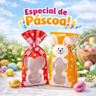 Saco Poli Bunny 12Cmx22Cm para doces com 50 Unidades em Oferta na Shopee