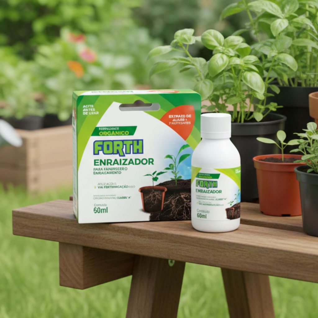 Adubo Enraizador Forth 60ml concentrado potente para raízes fortes e crescimento rápido das plantas.