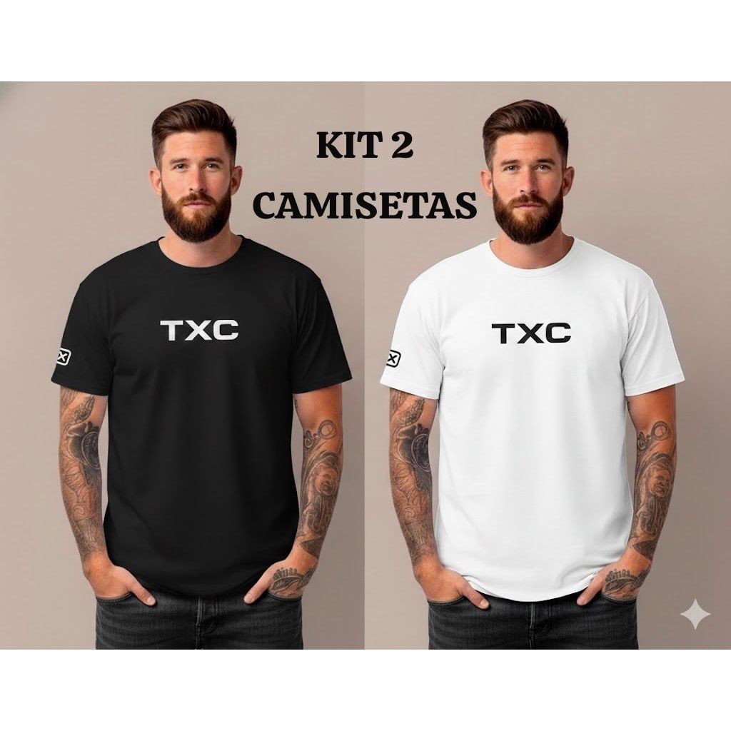 Kit 2 Camisetas Masculina tx Country Texas Rodeio Farm 100% Algodão