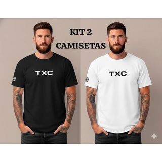 Kit 2 Camisetas Masculina tx Country Texas Rodeio Farm 100% Algodão