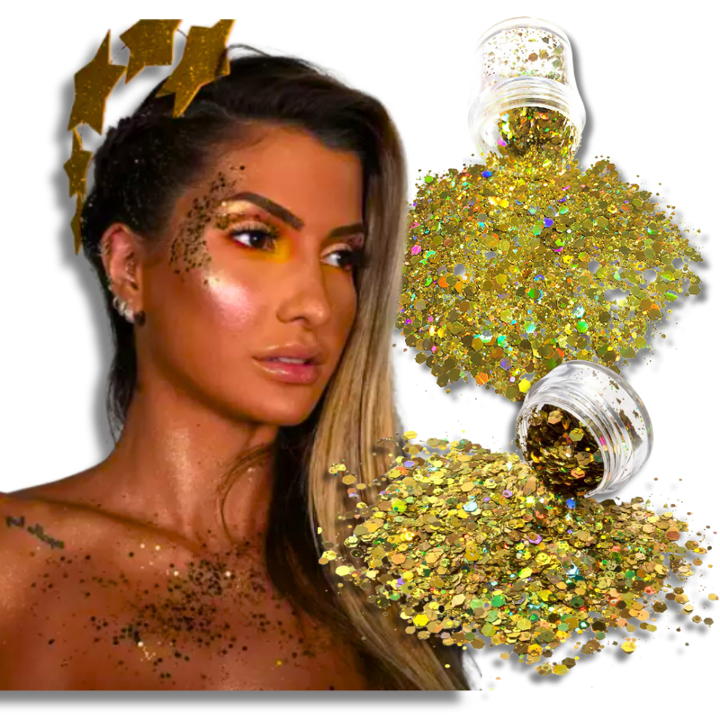 Kit Glitter Flocado e Em pó. Glitter Colorido para Unha, Glitter Carnaval Holográfico