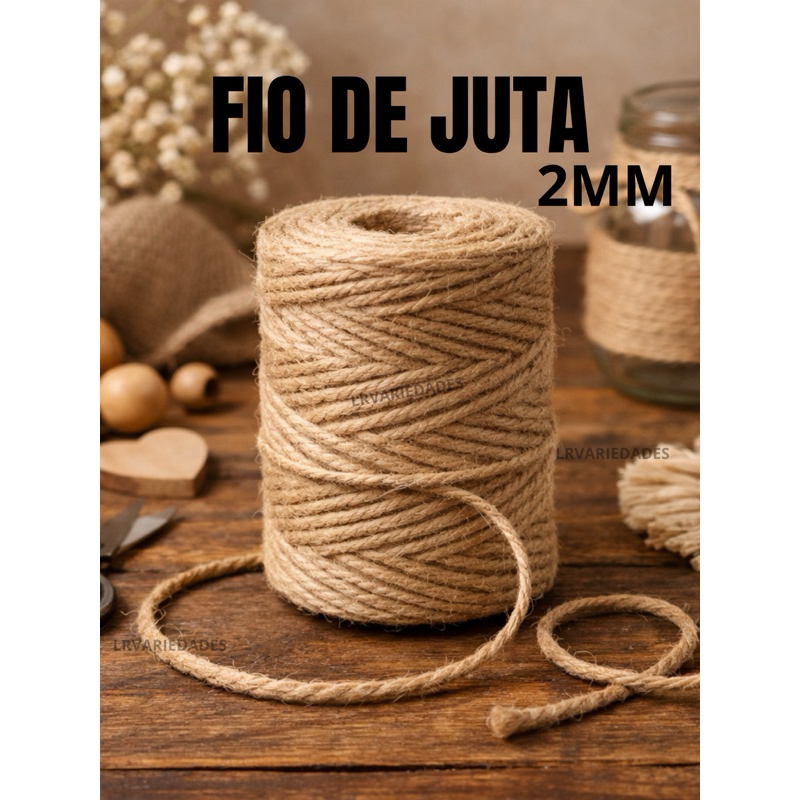 Fio De Juta para Lembrancinha Artesanato Tag Corda Cordão Crochê