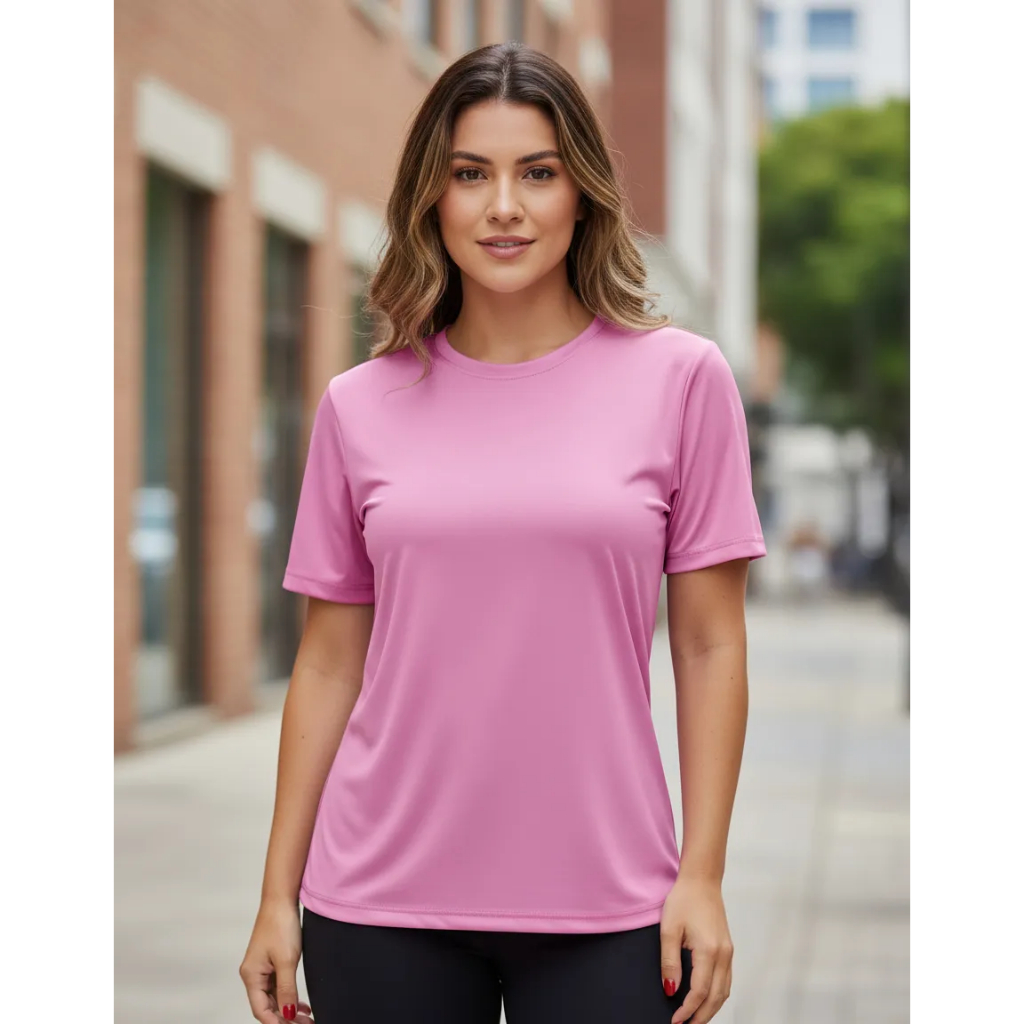 Camiseta Feminina Dry Fit Básica Lisa Proteção Solar UV Térmica Blusa Academia Esporte Camisa