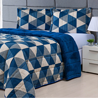 Kit Edredom Casal Queen 400 Fios Cobertor Dupla Face Jogo de Cama Coberta Estampado 3 Peças em Oferta na Shopee