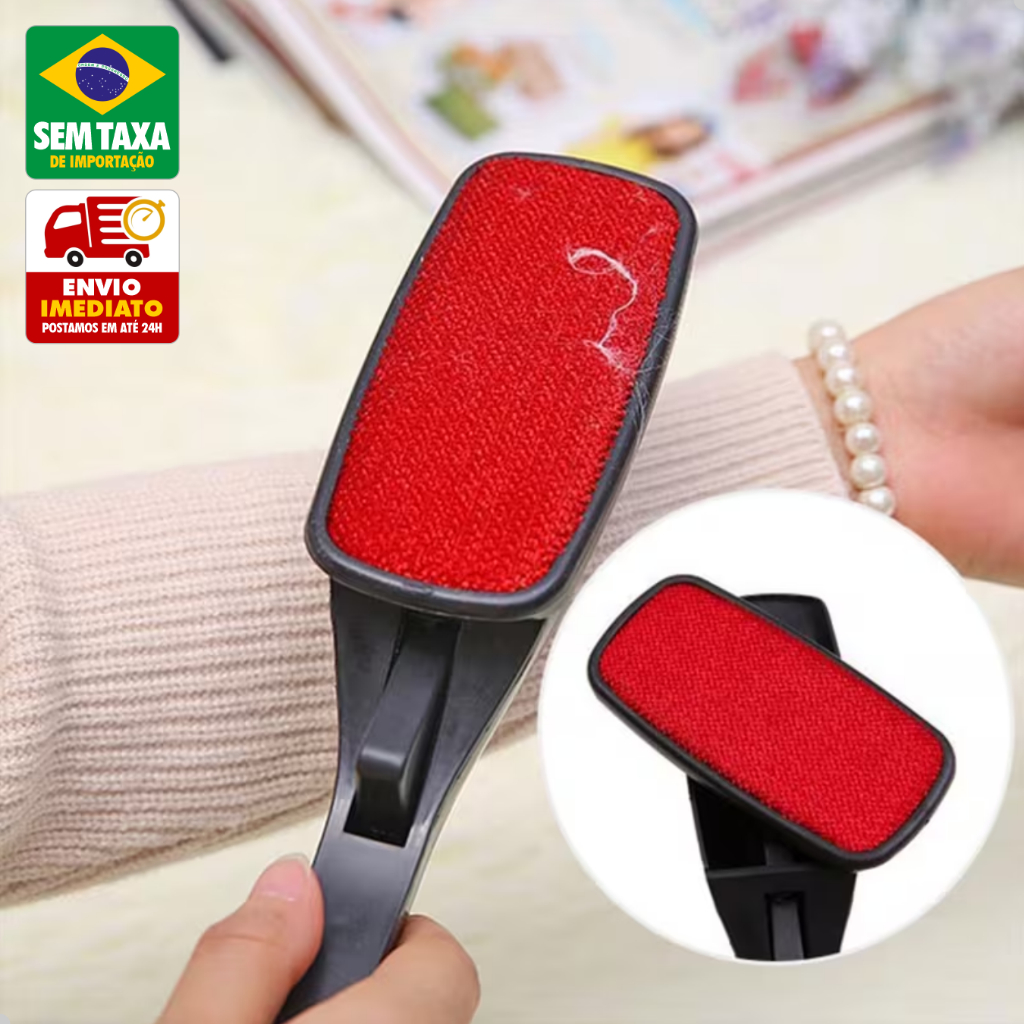 Escova Tira Pelos Giratória Eletrostática para Roupas Tecidos Estofados Carpete Papa Fiapos em Oferta na Shopee