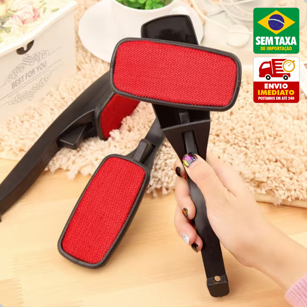 Escova Tira Pelos Giratória Eletrostática para Roupas Tecidos Estofados Carpete Papa Fiapos em Oferta na Shopee