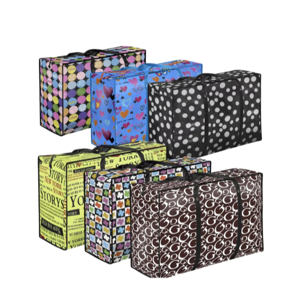 Kit Sacolas Paraguai Grande com Zíper Reforçada 70x70x18cm para Viagem Compras e Transporte