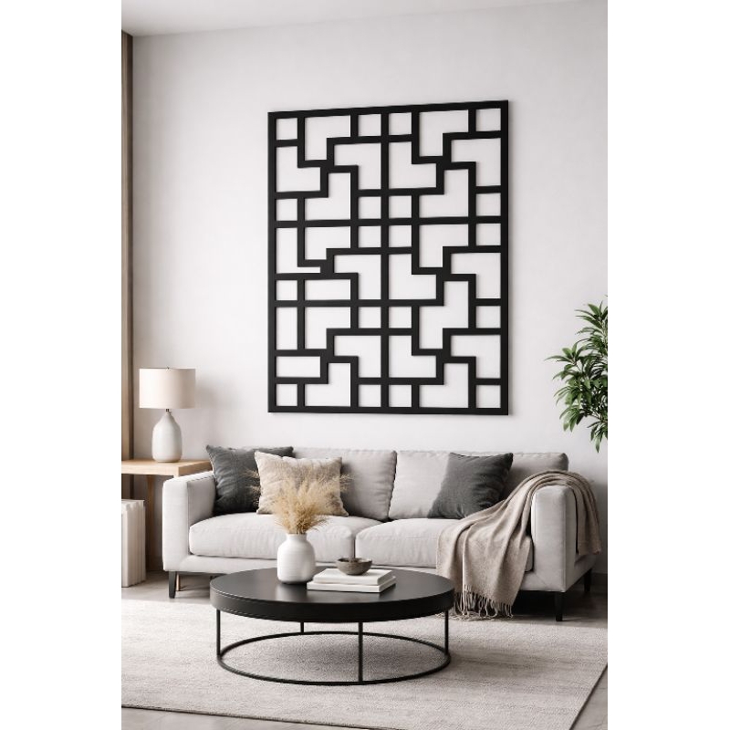Painel Vazado Em MDF 6mm  Cor Preto 30cm/60cm