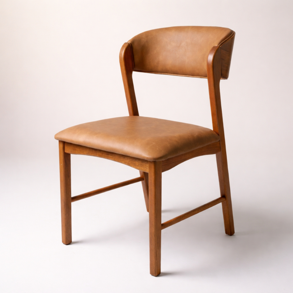 Cadeira Para Mesa De Jantar 100% Madeira Corino Concha Estofada Resistente em Oferta na Shopee