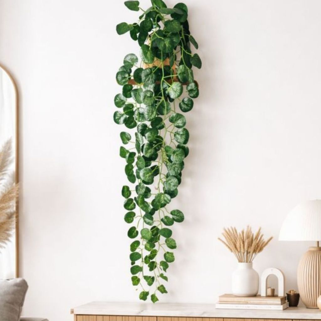 Pendente Folhagem Artificial Peperômia Decoração de Vaso Arranjos para Cachepot 97cm