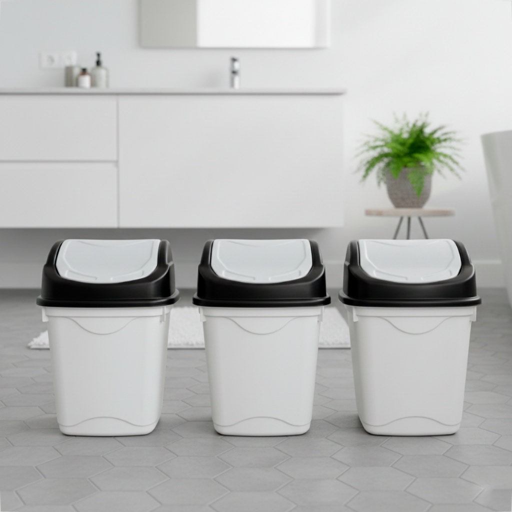 Lixeira Basculante 3,6L Para Pia Banheiro Cozinha Com Tampa Premium Resistente Material Reforçado