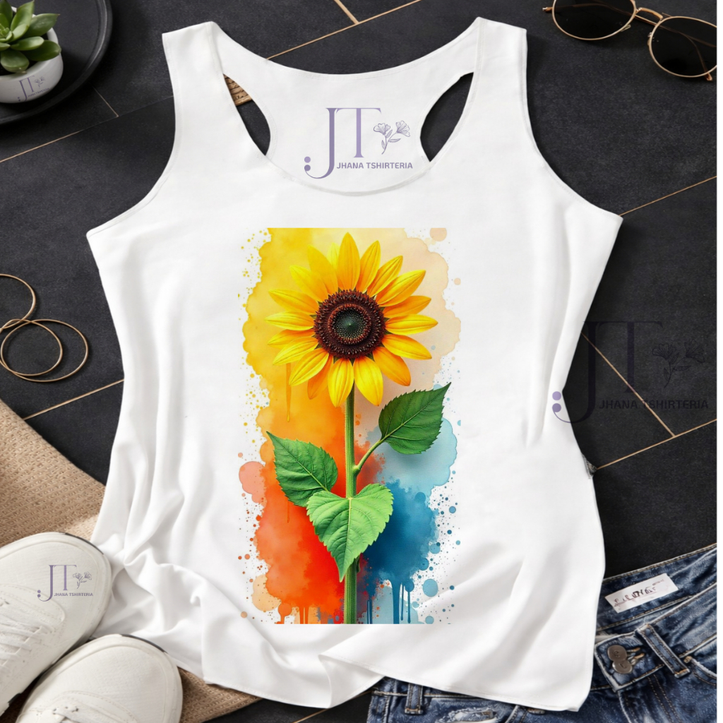REGATA CRIATIVA FEMININA,FLOR GIRASSOL,CARNAVAL 2026,FITNES,ACADEMIA,MODA PLUS SIZE