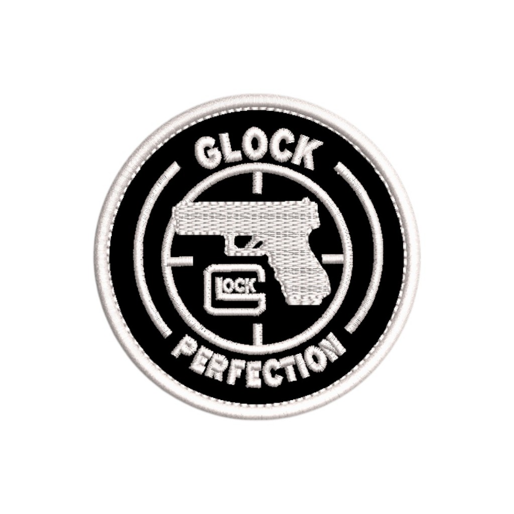 Patch Emblema Glock Oficial Bordado c/ Fecho de Contato Velcro p/ Mochila Jaqueta Colete Boné