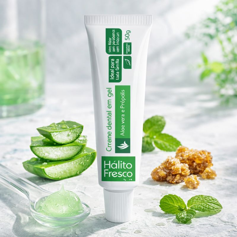 Creme Dental Em Gel Aloe Vera E Própolis Sem Flúor 50g Abelha Rainha