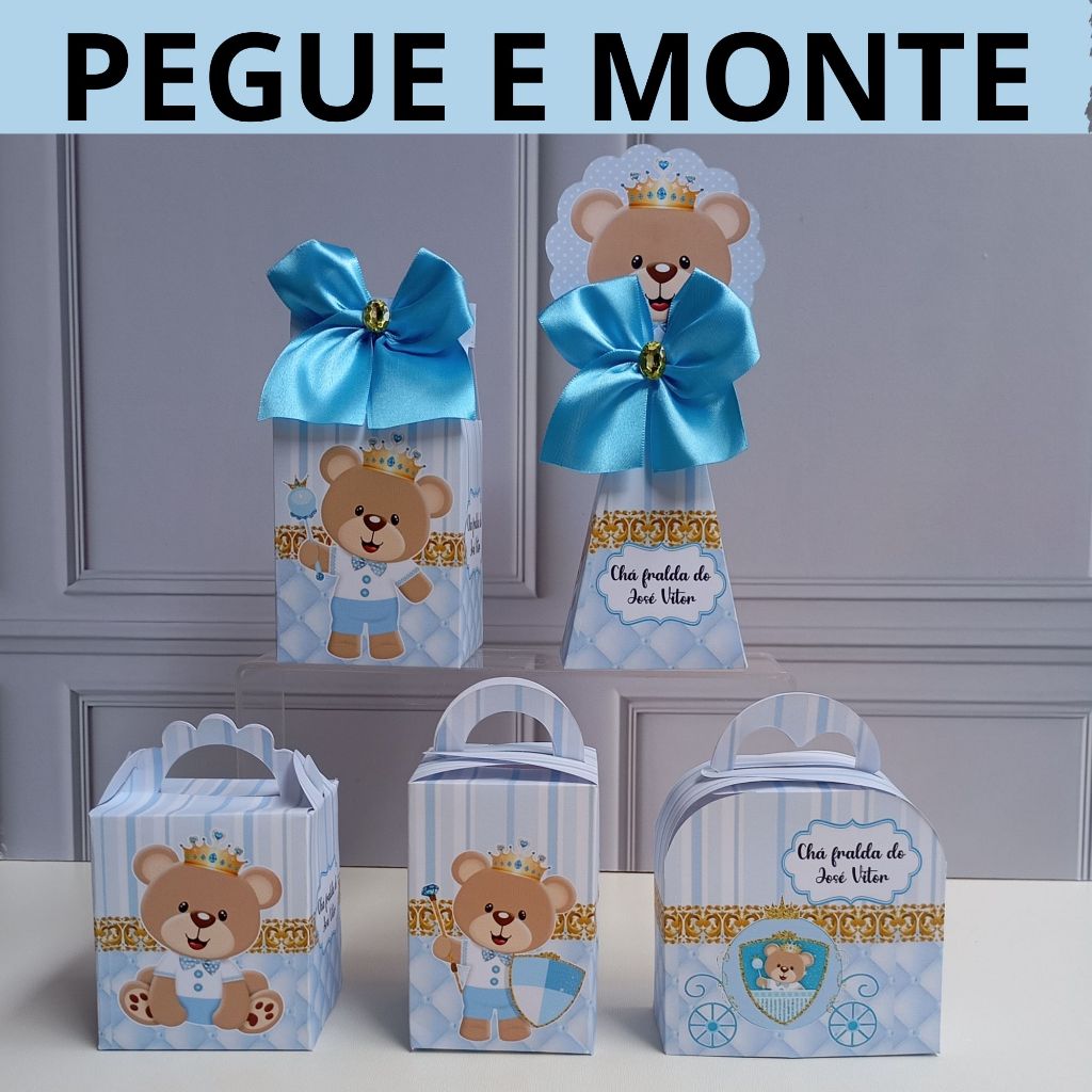 PEGUE E MONTE - Kit festa Personalizada URSINHO PRINCIPE lembrancinhas de festa | decoração URSINHO | festa  URSINHO