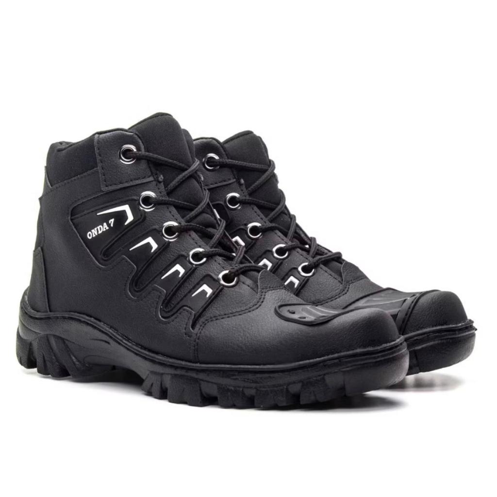 Coturno Masculino Adventure Bota de Trilha Cano Médio Blaqueado Antiderrapante