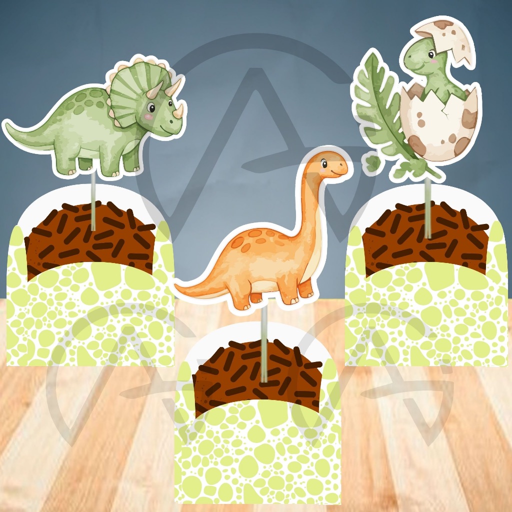 Tag Toppers Dinossauro Apliques Decoracao Aniversario Mesversario
