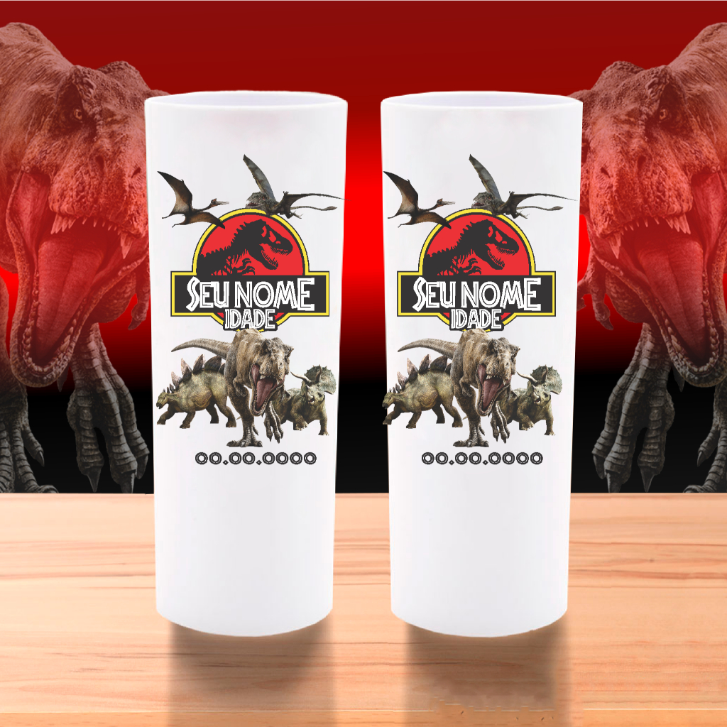 50 Copos Personalizados Aniversário JURASSIC PARQUE MUNDO JURASSIC PARK Dinossauro Lembrancinha