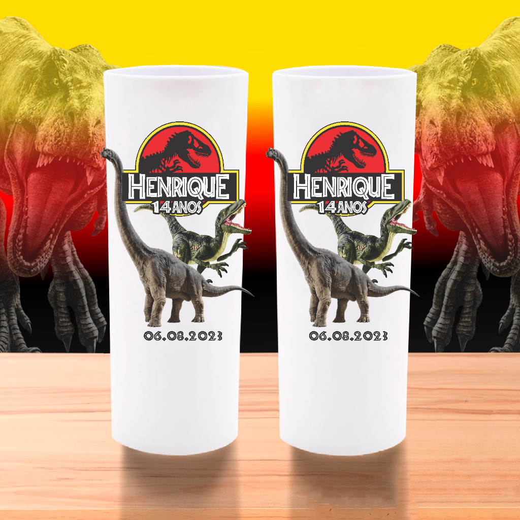 100 Copos Personalizados Aniversário JURASSIC PARQUE MUNDO JURASSIC PARK Dinossauro Lembrancinha