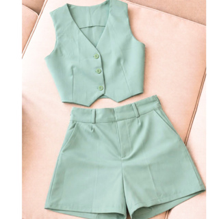 CONJUNTO FEMININO ALFAIATARIA LUXO - SHORT E COLETE SOCIAL PREMIUM em Oferta na Shopee