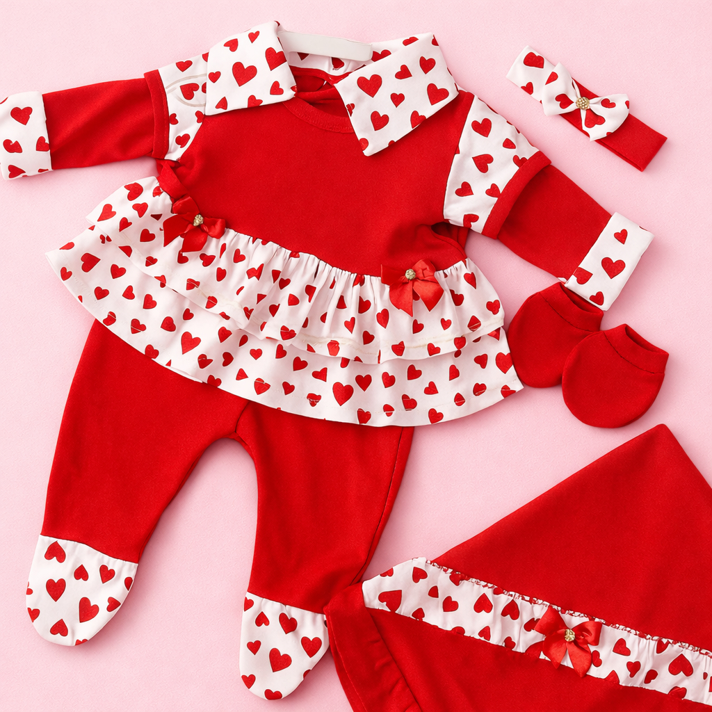 Saída de Maternidade Menina 100% Algodão Antialérgico Luxo 5 Peça em Oferta na Shopee