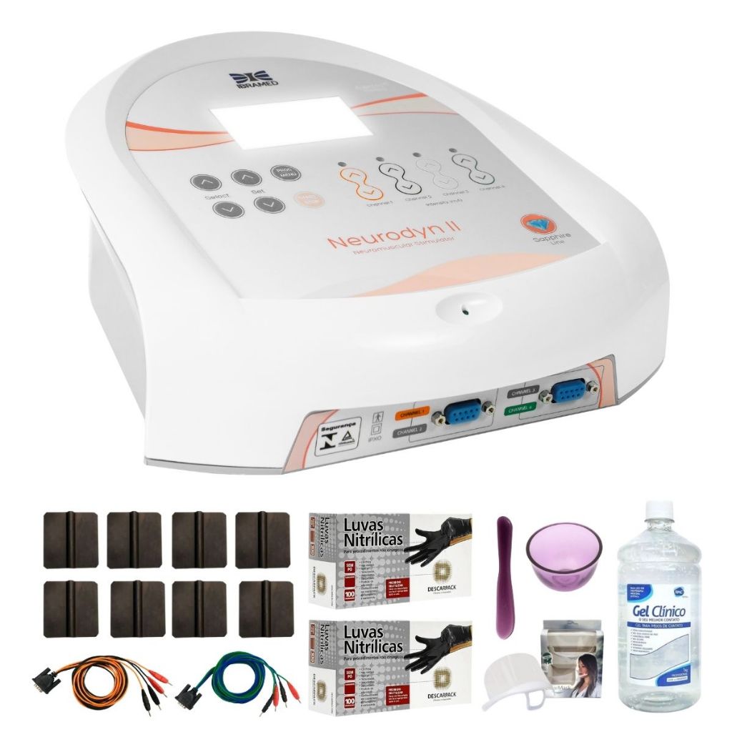 Neurodyn II Ibramed - Aparelho de Correntes Tens, Fes e Corrente Russa com 4 Canais