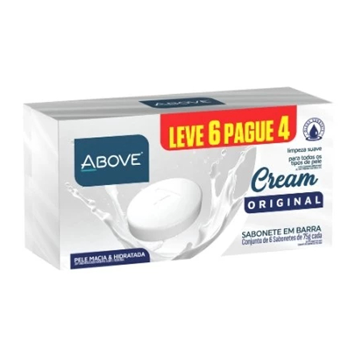 Kit  Leve 6 Pague 4 Sabonete Barra Above 75g - Cream Original