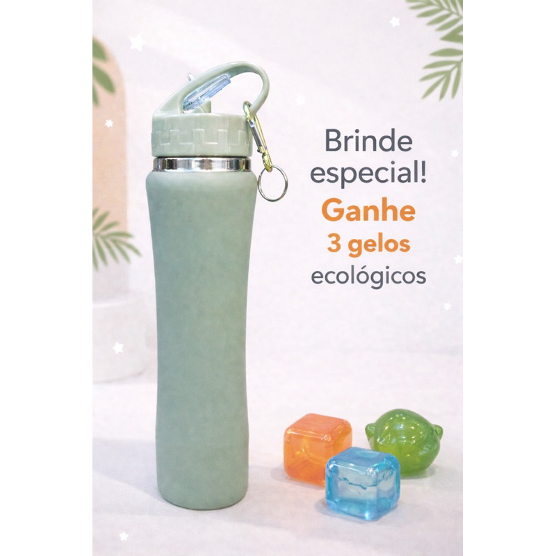 Garrafa 750 ml 3 gelos reutilizaveis quente frio café água termica canudo escolar alta qualidade. em Oferta na Shopee